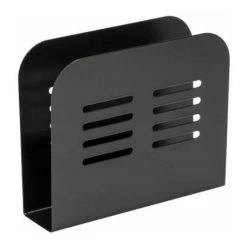 WENKO Porte-serviette Baco, Support Pour Tous Types De Serviettes, Idéal Pour Serviettes En Papier Aux Décors Variables, Fabriqué En Métal Thermolaqué, Noir, 15 X 12,5 X 4 Cm