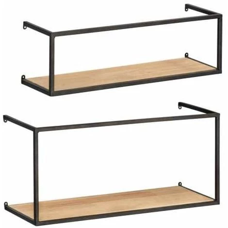 WENKO Étagère Murale Geo, Set De 2, Rangement Pour Bocaux De Conservation En Métal & Bois De Pin, Rangement De Bon Goût Au Design Industriel Pour L'ensemble Du Foyer Familial, 55 X 25 X 20 Cm & 55 X 16 X 15 Cm, Noir/marron 3 WENKO Étagère Murale Geo, Set De 2, Rangement Pour Bocaux De Conservation En Métal & Bois De Pin, Rangement De Bon Goût Au Design Industriel Pour L'ensemble Du Foyer Familial, 55 X 25 X 20 Cm & 55 X 16 X 15 Cm, Noir/marron