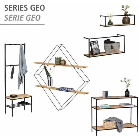 WENKO Étagère Murale Geo, Set De 2, Rangement Pour Bocaux De Conservation En Métal & Bois De Pin, Rangement De Bon Goût Au Design Industriel Pour L'ensemble Du Foyer Familial, 55 X 25 X 20 Cm & 55 X 16 X 15 Cm, Noir/marron 7 WENKO Étagère Murale Geo, Set De 2, Rangement Pour Bocaux De Conservation En Métal & Bois De Pin, Rangement De Bon Goût Au Design Industriel Pour L'ensemble Du Foyer Familial, 55 X 25 X 20 Cm & 55 X 16 X 15 Cm, Noir/marron – Image 5