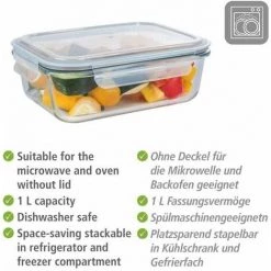 WENKO Boîte De Conservation Fraicheur Pacu 1 L En Verre, étanche, Avec Couvercle Et Joint En Silicone Pour Conserver Hermétiquement Au Réfrigérateur, Compacte, Empilable, 21 X 7,5 X 15 Cm 9 WENKO Boîte De Conservation Fraicheur Pacu 1 L En Verre, étanche, Avec Couvercle Et Joint En Silicone Pour Conserver Hermétiquement Au Réfrigérateur, Compacte, Empilable, 21 X 7,5 X 15 Cm -WENKO Soldes 55427576 3