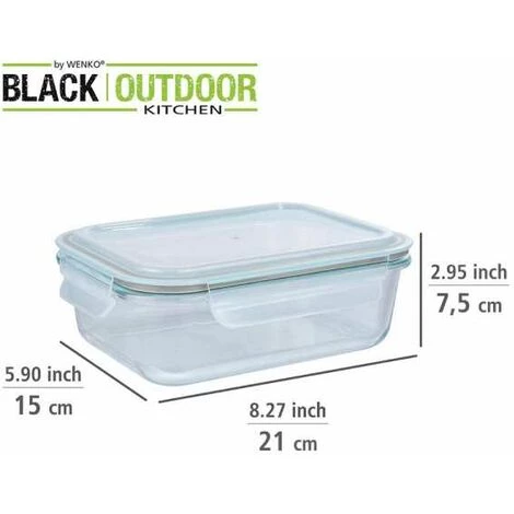 WENKO Boîte De Conservation Fraicheur Pacu 1 L En Verre, étanche, Avec Couvercle Et Joint En Silicone Pour Conserver Hermétiquement Au Réfrigérateur, Compacte, Empilable, 21 X 7,5 X 15 Cm 6 WENKO Boîte De Conservation Fraicheur Pacu 1 L En Verre, étanche, Avec Couvercle Et Joint En Silicone Pour Conserver Hermétiquement Au Réfrigérateur, Compacte, Empilable, 21 X 7,5 X 15 Cm – Image 4