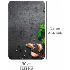 WENKO Protection Plaque De Cuisson Universal "Herbes", Couvre Plaque De Cuisson En Verre, Lot De 2, Verre Trempé, 30x52 Cm, Multicolore -WENKO Soldes 55427577 4