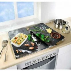 WENKO Protection Plaque De Cuisson Universal "Herbes", Couvre Plaque De Cuisson En Verre, Lot De 2, Verre Trempé, 30x52 Cm, Multicolore -WENKO Soldes 55427577 5