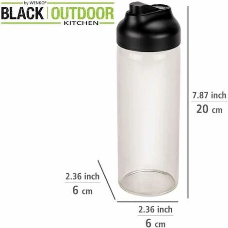 WENKO Distributeur Huile & Vinaigre Flip, 450 Ml, Fermeture Automatique Après Versement De La Dose, Fonction Auto-flip, Bouteille En Verre, Bouchon En Acier Inoxydable & Plastique, Ø 6 X 20 Cm 5 WENKO Distributeur Huile & Vinaigre Flip, 450 Ml, Fermeture Automatique Après Versement De La Dose, Fonction Auto-flip, Bouteille En Verre, Bouchon En Acier Inoxydable & Plastique, Ø 6 X 20 Cm – Image 3