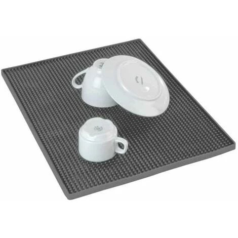 WENKO Tapis D'égouttage à Vaisselle Maxi, Tapis Extra Large En Caoutchouc à Picots Pour Sécher Vaisselle & Verres, Tapis D'évier En Plastique Haute Qualité, Compatible Lave-vaisselle, 40 X 30 Cm, Gris 3 WENKO Tapis D'égouttage à Vaisselle Maxi, Tapis Extra Large En Caoutchouc à Picots Pour Sécher Vaisselle & Verres, Tapis D'évier En Plastique Haute Qualité, Compatible Lave-vaisselle, 40 X 30 Cm, Gris