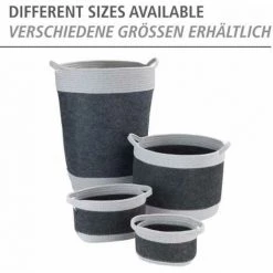 WENKO Corbeille En Feutre Bea S, Deux Anses Blanches, Fabriquée à Base De Feutre En Polyester Recyclé, Gris Foncé, Design Tissage Gris Clair, 80 % Polyester / 20 % Coton, 2,5 Litres, 18 X 13 X 12 Cm 11 WENKO Corbeille En Feutre Bea S, Deux Anses Blanches, Fabriquée à Base De Feutre En Polyester Recyclé, Gris Foncé, Design Tissage Gris Clair, 80 % Polyester / 20 % Coton, 2,5 Litres, 18 X 13 X 12 Cm -WENKO Soldes 55427584 5