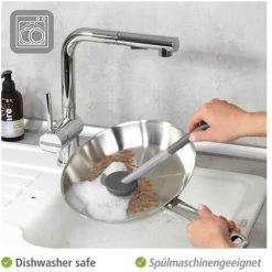 WENKO Brosse à Vaisselle Cuvo, En Plastique, Pour Nettoyer La Vaisselle, Poignée Ergonomique Et Racleur Pour Les Résidus Tenaces, Nettoyage Hygiénique, Lavable Au Lave-vaisselle, Ø 6 X 31 Cm, Gris 10 WENKO Brosse à Vaisselle Cuvo, En Plastique, Pour Nettoyer La Vaisselle, Poignée Ergonomique Et Racleur Pour Les Résidus Tenaces, Nettoyage Hygiénique, Lavable Au Lave-vaisselle, Ø 6 X 31 Cm, Gris -WENKO Soldes 55427585 4