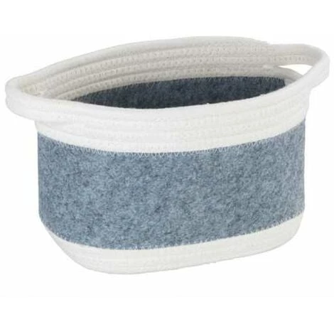 WENKO Corbeille En Feutre Bea M, Avec Deux Anses Blanches, Fabriquée à Base De Feutre En Polyester Recyclé, Gris Clair, Design Tissage Blanc, 80 % Polyester / 20 % Coton, 5 Litres, 24 X 16 X 16 Cm 3 WENKO Corbeille En Feutre Bea M, Avec Deux Anses Blanches, Fabriquée à Base De Feutre En Polyester Recyclé, Gris Clair, Design Tissage Blanc, 80 % Polyester / 20 % Coton, 5 Litres, 24 X 16 X 16 Cm