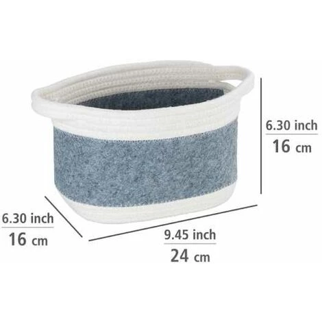 WENKO Corbeille En Feutre Bea M, Avec Deux Anses Blanches, Fabriquée à Base De Feutre En Polyester Recyclé, Gris Clair, Design Tissage Blanc, 80 % Polyester / 20 % Coton, 5 Litres, 24 X 16 X 16 Cm 6 WENKO Corbeille En Feutre Bea M, Avec Deux Anses Blanches, Fabriquée à Base De Feutre En Polyester Recyclé, Gris Clair, Design Tissage Blanc, 80 % Polyester / 20 % Coton, 5 Litres, 24 X 16 X 16 Cm – Image 4