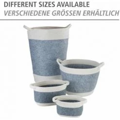 WENKO Corbeille En Feutre Bea M, Avec Deux Anses Blanches, Fabriquée à Base De Feutre En Polyester Recyclé, Gris Clair, Design Tissage Blanc, 80 % Polyester / 20 % Coton, 5 Litres, 24 X 16 X 16 Cm 11 WENKO Corbeille En Feutre Bea M, Avec Deux Anses Blanches, Fabriquée à Base De Feutre En Polyester Recyclé, Gris Clair, Design Tissage Blanc, 80 % Polyester / 20 % Coton, 5 Litres, 24 X 16 X 16 Cm -WENKO Soldes 55427591 5