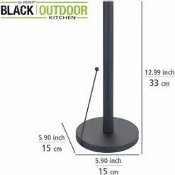 WENKO Porte-rouleau Clayton, Porte-rouleau à Pied Black Outdoor Pour Tous Les Rouleaux Essuie-tout Standards, Fabriqué En Métal Thermolaqué, Dimensions De L'accessoire De Cuisine : Ø 15 X 33 Cm, Noir 9 WENKO Porte-rouleau Clayton, Porte-rouleau à Pied Black Outdoor Pour Tous Les Rouleaux Essuie-tout Standards, Fabriqué En Métal Thermolaqué, Dimensions De L'accessoire De Cuisine : Ø 15 X 33 Cm, Noir -WENKO Soldes 55427597 3