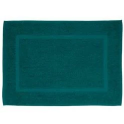 WENKO Tapis De Douche Paradise Vert Foncé, Tapis De Bain De Qualité, Particulièrement Absorbant & Facile à Entretenir, Tapis De Bain Doux, 100% Coton, Lavage & Séchage à La Machine, 50 X 70 Cm