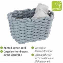 WENKO Panier De Rangement Tia S, Corbeille De Bain Haute Qualité En Corde De Coton Tissée D'un Gris Nordique, Rangement & Organisation, 20 X 13 X 15 Cm, Fabriqué à Base De Produits Textiles Variables 8 WENKO Panier De Rangement Tia S, Corbeille De Bain Haute Qualité En Corde De Coton Tissée D'un Gris Nordique, Rangement & Organisation, 20 X 13 X 15 Cm, Fabriqué à Base De Produits Textiles Variables -WENKO Soldes 55427601 2