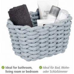 WENKO Panier De Rangement Tia S, Corbeille De Bain Haute Qualité En Corde De Coton Tissée D'un Gris Nordique, Rangement & Organisation, 20 X 13 X 15 Cm, Fabriqué à Base De Produits Textiles Variables 9 WENKO Panier De Rangement Tia S, Corbeille De Bain Haute Qualité En Corde De Coton Tissée D'un Gris Nordique, Rangement & Organisation, 20 X 13 X 15 Cm, Fabriqué à Base De Produits Textiles Variables -WENKO Soldes 55427601 3