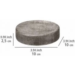 WENKO Porte Savon Céramique, Porte Savon Rond Rivara, Céramique à Relief Peint à La Main, Ø 10 X 2,5 Cm, Argenté 9 WENKO Porte Savon Céramique, Porte Savon Rond Rivara, Céramique à Relief Peint à La Main, Ø 10 X 2,5 Cm, Argenté -WENKO Soldes 55427602 3