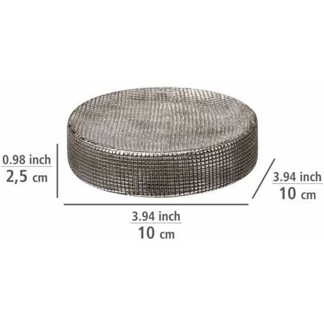 WENKO Porte Savon Céramique, Porte Savon Rond Rivara, Céramique à Relief Peint à La Main, Ø 10 X 2,5 Cm, Argenté 5 WENKO Porte Savon Céramique, Porte Savon Rond Rivara, Céramique à Relief Peint à La Main, Ø 10 X 2,5 Cm, Argenté – Image 3