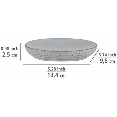 WENKO Porte Savon Bellante, Coupelle à Savon Pour Savons Solides, En Céramique Haute Qualité à La Surface émaillée Avec De Petits Points, 13,4 X 2,5 X 9,5 Cm, Bleu Clair 5 WENKO Porte Savon Bellante, Coupelle à Savon Pour Savons Solides, En Céramique Haute Qualité à La Surface émaillée Avec De Petits Points, 13,4 X 2,5 X 9,5 Cm, Bleu Clair – Image 3