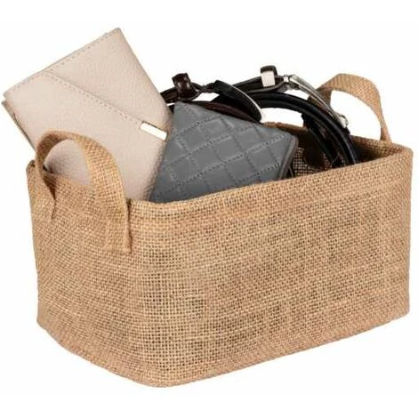 WENKO Panier De Rangement Juna M, Corbeille Décorative Pour Le Rangement Ordonné D'accessoires Comme P.ex. Des Vêtements, équipé De Deux Poignées, Matériau Extérieur 100 % Jute, 24 X 17 X 17 Cm, Brun 4 WENKO Panier De Rangement Juna M, Corbeille Décorative Pour Le Rangement Ordonné D'accessoires Comme P.ex. Des Vêtements, équipé De Deux Poignées, Matériau Extérieur 100 % Jute, 24 X 17 X 17 Cm, Brun – Image 2