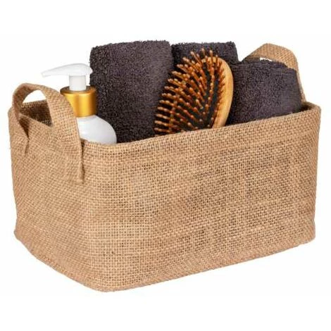 WENKO Panier De Rangement Juna M, Corbeille Décorative Pour Le Rangement Ordonné D'accessoires Comme P.ex. Des Vêtements, équipé De Deux Poignées, Matériau Extérieur 100 % Jute, 24 X 17 X 17 Cm, Brun 5 WENKO Panier De Rangement Juna M, Corbeille Décorative Pour Le Rangement Ordonné D'accessoires Comme P.ex. Des Vêtements, équipé De Deux Poignées, Matériau Extérieur 100 % Jute, 24 X 17 X 17 Cm, Brun – Image 3