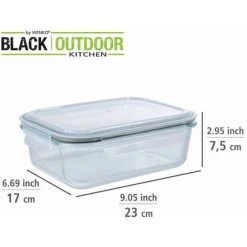 WENKO Boîte De Conservation Fraicheur Pacu 1,5 L En Verre, étanche, Avec Couvercle Et Joint En Silicone Pour Conserver Hermétiquement Au Réfrigérateur, Compacte, Empilable, 23 X 7,5 X 17 Cm -WENKO Soldes 55427618 4