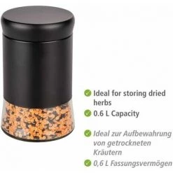 WENKO Pot De Conservation En Verre Boga, Contenance 600 Ml, Boîte Black Outdoor Kitchen Avec Couvercle En Plastique à Visser En Acier Inoxydable Et Verre, Pour Conserver Des Condiments, Ø 9 X 15 Cm 9 WENKO Pot De Conservation En Verre Boga, Contenance 600 Ml, Boîte Black Outdoor Kitchen Avec Couvercle En Plastique à Visser En Acier Inoxydable Et Verre, Pour Conserver Des Condiments, Ø 9 X 15 Cm -WENKO Soldes 55427619 3