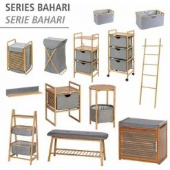 WENKO Table D'appoint Bois Bahari, Bout De Canapé Bois Avec Tiroir De Rangement En Tissu, Bois Bambou, 40x56x40 Cm, Marron - Gris 11 WENKO Table D'appoint Bois Bahari, Bout De Canapé Bois Avec Tiroir De Rangement En Tissu, Bois Bambou, 40x56x40 Cm, Marron - Gris -WENKO Soldes 55427620 5