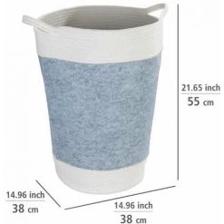 WENKO Panier à Linge En Feutre Bea, Corbeille à Linge Avec Deux Anses Blanches, Volume 75 L, Fabriqué à Base De Feutre En Polyester Recyclé Gris Clair, Design Tissage Blanc, Ø 38 X 55 Cm 10 WENKO Panier à Linge En Feutre Bea, Corbeille à Linge Avec Deux Anses Blanches, Volume 75 L, Fabriqué à Base De Feutre En Polyester Recyclé Gris Clair, Design Tissage Blanc, Ø 38 X 55 Cm -WENKO Soldes 55427624 4