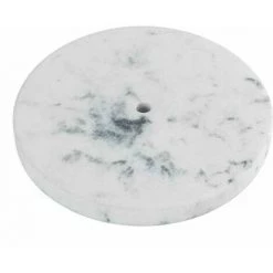 WENKO Porte-rouleau Pour Papier Cuisine Marbre, Support Sur Pied Au Visuel élégant Marbré Pour La Cuisine, Fond En Plastique Et Tige Métallique Noire, (l/p X H) : Ø 15 X 32 Cm, Blanc -WENKO Soldes 55427627 3