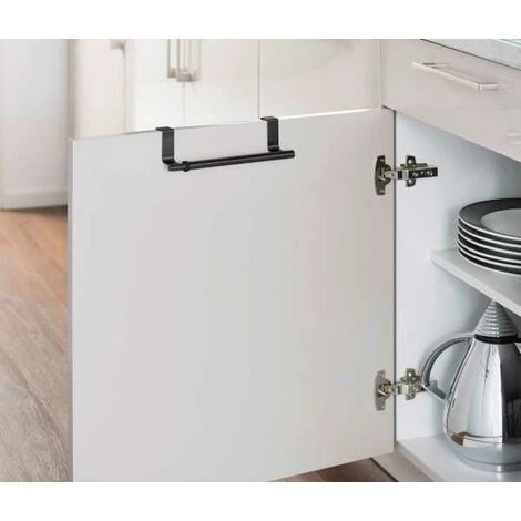 WENKO Porte-serviettes Pour Portes, Support à Serviettes Extensible Pour Cuisine Et Salle De Bain, à Suspendre Au Tiroir & à La Porte D'armoire, Sans Perçage, Acier Inoxydable, 22-35 X 6 X 7 Cm, Noir 7 WENKO Porte-serviettes Pour Portes, Support à Serviettes Extensible Pour Cuisine Et Salle De Bain, à Suspendre Au Tiroir & à La Porte D'armoire, Sans Perçage, Acier Inoxydable, 22-35 X 6 X 7 Cm, Noir – Image 5