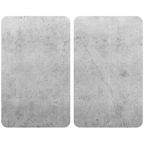 WENKO Protection Plaque De Cuisson Universal Beton, Couvre Plaque De Cuisson En Verre Effet Béton, Lot De 2, Verre Trempé, 30x52 Cm, Multicolore 3 WENKO Protection Plaque De Cuisson Universal Beton, Couvre Plaque De Cuisson En Verre Effet Béton, Lot De 2, Verre Trempé, 30x52 Cm, Multicolore