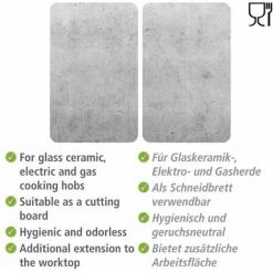 WENKO Protection Plaque De Cuisson Universal Beton, Couvre Plaque De Cuisson En Verre Effet Béton, Lot De 2, Verre Trempé, 30x52 Cm, Multicolore 9 WENKO Protection Plaque De Cuisson Universal Beton, Couvre Plaque De Cuisson En Verre Effet Béton, Lot De 2, Verre Trempé, 30x52 Cm, Multicolore -WENKO Soldes 55427629 3