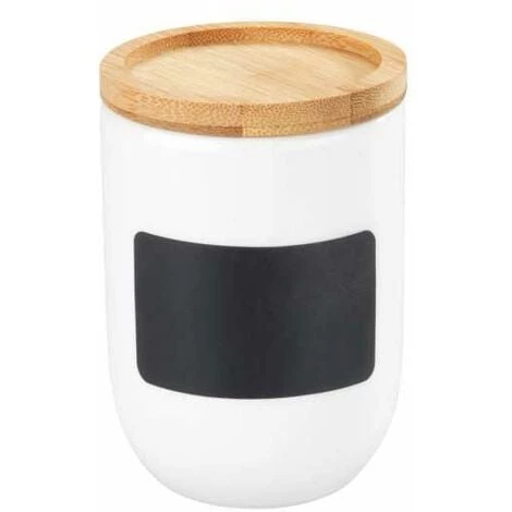 WENKO Pot à Condiments Waia, En Céramique Avec Couvercle En Bambou Et Joint Silicone Pour Conserver Hermétiquement, étiquetage Individuel, Contenance 100 Ml, (l/t X H) : ∅ 6 X 9 Cm, Blanc 3 WENKO Pot à Condiments Waia, En Céramique Avec Couvercle En Bambou Et Joint Silicone Pour Conserver Hermétiquement, étiquetage Individuel, Contenance 100 Ml, (l/t X H) : ∅ 6 X 9 Cm, Blanc
