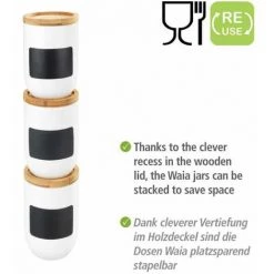 WENKO Pot à Condiments Waia, En Céramique Avec Couvercle En Bambou Et Joint Silicone Pour Conserver Hermétiquement, étiquetage Individuel, Contenance 100 Ml, (l/t X H) : ∅ 6 X 9 Cm, Blanc 10 WENKO Pot à Condiments Waia, En Céramique Avec Couvercle En Bambou Et Joint Silicone Pour Conserver Hermétiquement, étiquetage Individuel, Contenance 100 Ml, (l/t X H) : ∅ 6 X 9 Cm, Blanc -WENKO Soldes 55427631 4