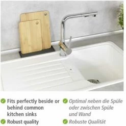 WENKO Support Pour évier Pico, Tapis En Caoutchouc Fin à Structure Rainurée Pour éponges, Savons Ou Liquide Vaisselle, Haute Qualité, Compatible Avec Le Lave-vaisselle, 24 X 1 X 8 Cm, Gris 9 WENKO Support Pour évier Pico, Tapis En Caoutchouc Fin à Structure Rainurée Pour éponges, Savons Ou Liquide Vaisselle, Haute Qualité, Compatible Avec Le Lave-vaisselle, 24 X 1 X 8 Cm, Gris -WENKO Soldes 55427635 3