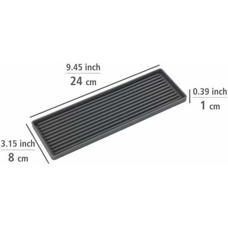 WENKO Support Pour évier Pico, Tapis En Caoutchouc Fin à Structure Rainurée Pour éponges, Savons Ou Liquide Vaisselle, Haute Qualité, Compatible Avec Le Lave-vaisselle, 24 X 1 X 8 Cm, Gris 6 WENKO Support Pour évier Pico, Tapis En Caoutchouc Fin à Structure Rainurée Pour éponges, Savons Ou Liquide Vaisselle, Haute Qualité, Compatible Avec Le Lave-vaisselle, 24 X 1 X 8 Cm, Gris – Image 4