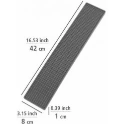 WENKO Tapis D'égouttage à Vaisselle Slim, Tapis étroit En Caoutchouc à Picots Pour Sécher Vaisselle & Verres, Tapis D'évier En Plastique Haute Qualité, Compatible Lave-vaisselle, 8 X 42 Cm, Gris -WENKO Soldes 55427636 4