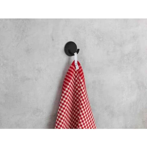 WENKO Crochet Mural Rondo, Crochet Autoadhésif En Acier Inoxydable, Fixation Facile Sans Perçage, Idéal Pour Cuisine, Salle De Bain Et Maison, (l/h X P) : Ø 5,5 X 2,5 Cm, Aspect Moderne Noir Mat 5 WENKO Crochet Mural Rondo, Crochet Autoadhésif En Acier Inoxydable, Fixation Facile Sans Perçage, Idéal Pour Cuisine, Salle De Bain Et Maison, (l/h X P) : Ø 5,5 X 2,5 Cm, Aspect Moderne Noir Mat – Image 3