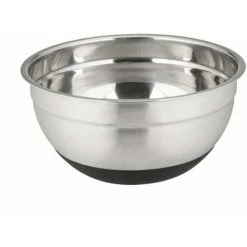 WENKO Bol Inox Aru 1,7 Litres, Bol En Acier Inoxydable Black Outdoor Kitchen Avec Surface Antidérapante En Silicone Noir Sur Le Dessous Pour Une Tenue Stable, Lavable Au Lave-vaisselle, Ø 20 X 10 Cm