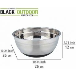 WENKO Bol Inox Aru 4 Litres, Bol En Acier Inoxydable Black Outdoor Kitchen Avec Surface Antidérapante En Silicone Noir Sur Le Dessous Pour Une Tenue Stable, Lavable Au Lave-vaisselle, Ø 26 X 12 Cm 10 WENKO Bol Inox Aru 4 Litres, Bol En Acier Inoxydable Black Outdoor Kitchen Avec Surface Antidérapante En Silicone Noir Sur Le Dessous Pour Une Tenue Stable, Lavable Au Lave-vaisselle, Ø 26 X 12 Cm -WENKO Soldes 55427641 4