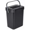 WENKO Collecteur De Déchets à Poignée Tago, Poubelle D'un Volume De 5 Litres, Compacte Avec Fixation Sans Perçage, Possibilité De Fixation Static-Loc® Par-dessus Une Porte, 21 X 24,5 X 17 Cm, Noir