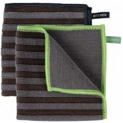 WENKO Chiffon En Microfibres Migro, Kit De 2 Chiffons De Nettoyage Avec Deux Côtés Différents Pour Un Nettoyage Doux Et Fort, Nettoyage Approfondi à L'eau Uniquement, 30 X 30 Cm, Gris/noir