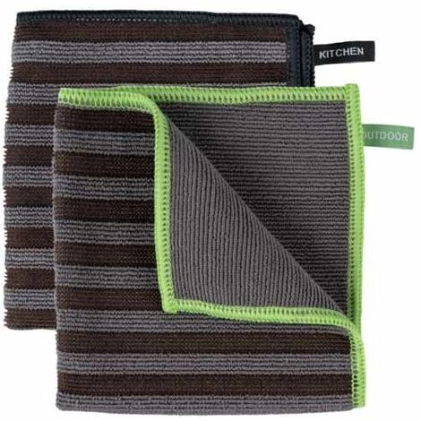 WENKO Chiffon En Microfibres Migro, Kit De 2 Chiffons De Nettoyage Avec Deux Côtés Différents Pour Un Nettoyage Doux Et Fort, Nettoyage Approfondi à L'eau Uniquement, 30 X 30 Cm, Gris/noir 3 WENKO Chiffon En Microfibres Migro, Kit De 2 Chiffons De Nettoyage Avec Deux Côtés Différents Pour Un Nettoyage Doux Et Fort, Nettoyage Approfondi à L'eau Uniquement, 30 X 30 Cm, Gris/noir