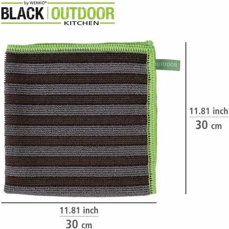 WENKO Chiffon En Microfibres Migro, Kit De 2 Chiffons De Nettoyage Avec Deux Côtés Différents Pour Un Nettoyage Doux Et Fort, Nettoyage Approfondi à L'eau Uniquement, 30 X 30 Cm, Gris/noir 7 WENKO Chiffon En Microfibres Migro, Kit De 2 Chiffons De Nettoyage Avec Deux Côtés Différents Pour Un Nettoyage Doux Et Fort, Nettoyage Approfondi à L'eau Uniquement, 30 X 30 Cm, Gris/noir – Image 5