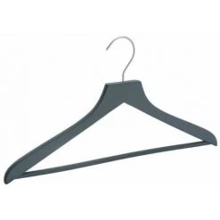 WENKO Cintre à Vêtements Tokio, Kit De 2 Cintres En Bois, Revêtement Antidérapant, Finition Mate, Avec Tige Pour Pantalons & Crochet Pivotable, (l X H X P) : 43 X 23,5 X 1 Cm, Au Visuel Moderne Gris 6 WENKO Cintre à Vêtements Tokio, Kit De 2 Cintres En Bois, Revêtement Antidérapant, Finition Mate, Avec Tige Pour Pantalons & Crochet Pivotable, (l X H X P) : 43 X 23,5 X 1 Cm, Au Visuel Moderne Gris -WENKO Soldes 55427646 2