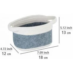 WENKO Corbeille En Feutre Bea S, Avec Deux Anses Blanches, Fabriquée à Base De Feutre En Polyester Recyclé, Gris Clair, Design Tissage Blanc, 80 % Polyester / 20 % Coton, 2,5 Litres, 18 X 13 X 12 Cm 10 WENKO Corbeille En Feutre Bea S, Avec Deux Anses Blanches, Fabriquée à Base De Feutre En Polyester Recyclé, Gris Clair, Design Tissage Blanc, 80 % Polyester / 20 % Coton, 2,5 Litres, 18 X 13 X 12 Cm -WENKO Soldes 55427647 4
