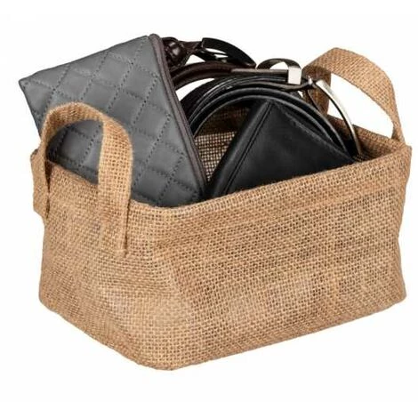 WENKO Panier De Rangement Juna S, Corbeille Décorative Pour Le Rangement Ordonné D'accessoires Comme P.ex. Des Vêtements, équipé De Deux Poignées, Matériau Extérieur 100 % Jute, 20 X 15 X 15 Cm, Brun 4 WENKO Panier De Rangement Juna S, Corbeille Décorative Pour Le Rangement Ordonné D'accessoires Comme P.ex. Des Vêtements, équipé De Deux Poignées, Matériau Extérieur 100 % Jute, 20 X 15 X 15 Cm, Brun – Image 2