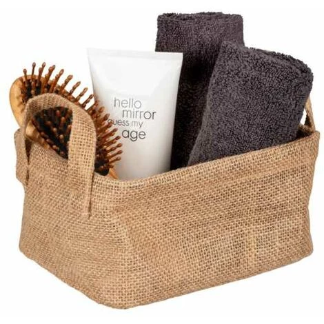 WENKO Panier De Rangement Juna S, Corbeille Décorative Pour Le Rangement Ordonné D'accessoires Comme P.ex. Des Vêtements, équipé De Deux Poignées, Matériau Extérieur 100 % Jute, 20 X 15 X 15 Cm, Brun 5 WENKO Panier De Rangement Juna S, Corbeille Décorative Pour Le Rangement Ordonné D'accessoires Comme P.ex. Des Vêtements, équipé De Deux Poignées, Matériau Extérieur 100 % Jute, 20 X 15 X 15 Cm, Brun – Image 3