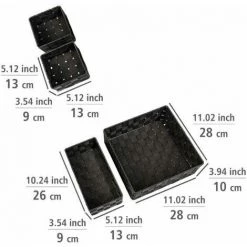 WENKO Corbeille De Bain Adria Noire, Kit De 4, Décorative Pour Le Rangement Et L'organisation Aux Dimensions S, M & L Pour Cuisine, Salle De Bain Et Maison, Organiseur En Polypropylène Robuste 10 WENKO Corbeille De Bain Adria Noire, Kit De 4, Décorative Pour Le Rangement Et L'organisation Aux Dimensions S, M & L Pour Cuisine, Salle De Bain Et Maison, Organiseur En Polypropylène Robuste -WENKO Soldes 55427651 4