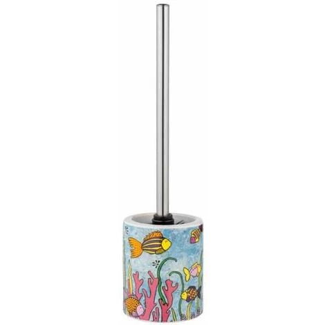 WENKO Kit D'accessoires Pour WC Rollin'Art Ocean Life, Porte-brosse WC Ouvert Flexible En Céramique De Haute Qualité Imprimée D'un Motif Vie Sous-marine, Avec Brosse à WC Noire Ø 8 Cm, Ø 10 X 39 Cm 3 WENKO Kit D'accessoires Pour WC Rollin'Art Ocean Life, Porte-brosse WC Ouvert Flexible En Céramique De Haute Qualité Imprimée D'un Motif Vie Sous-marine, Avec Brosse à WC Noire Ø 8 Cm, Ø 10 X 39 Cm
