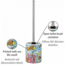 WENKO Kit D'accessoires Pour WC Rollin'Art Ocean Life, Porte-brosse WC Ouvert Flexible En Céramique De Haute Qualité Imprimée D'un Motif Vie Sous-marine, Avec Brosse à WC Noire Ø 8 Cm, Ø 10 X 39 Cm 9 WENKO Kit D'accessoires Pour WC Rollin'Art Ocean Life, Porte-brosse WC Ouvert Flexible En Céramique De Haute Qualité Imprimée D'un Motif Vie Sous-marine, Avec Brosse à WC Noire Ø 8 Cm, Ø 10 X 39 Cm -WENKO Soldes 55471286 3